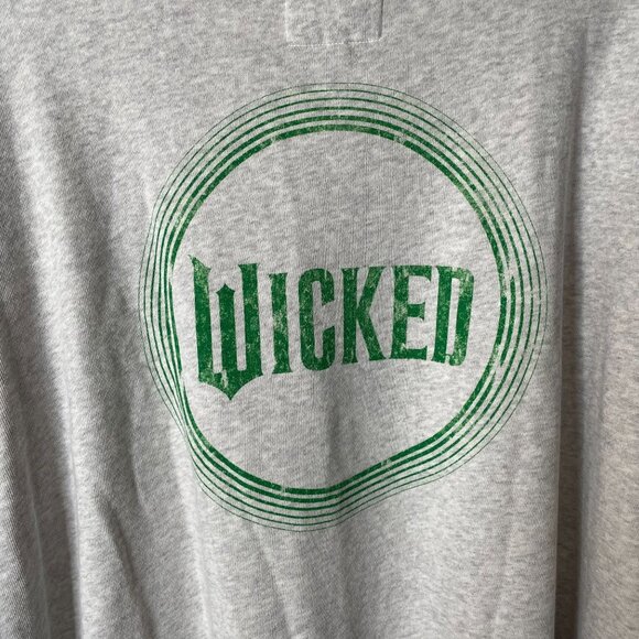 NEW Aerie Wicked Graphic Sweatshirt Gray Green Logo Medium Cotton Oversized - Picture 4 of 7